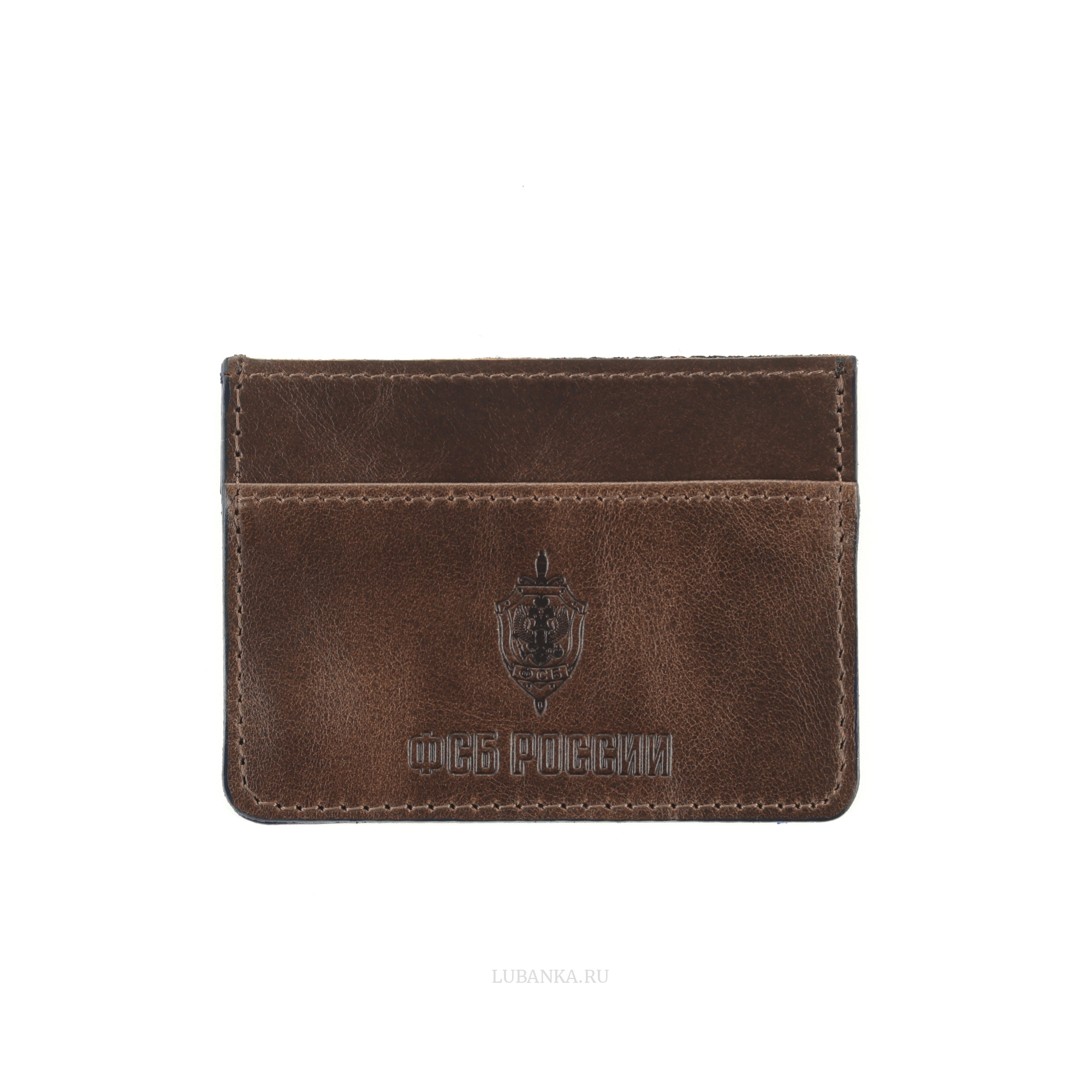 Картхолдер двухсторонний ФСБ темно коричневый