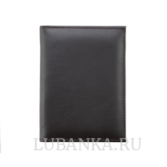 Обложка для автодокументов без символики с картхолдером коричневая