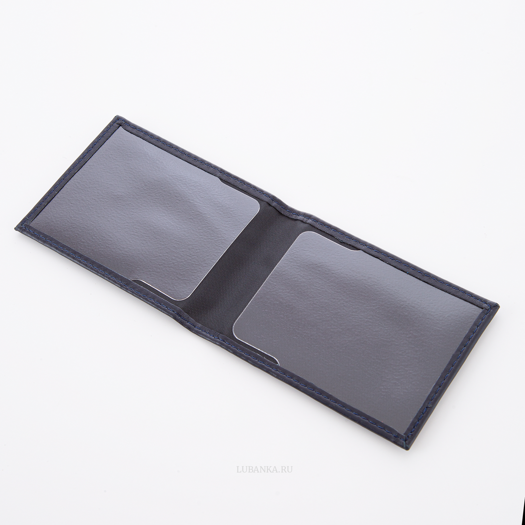 Обложка для удостоверения ФСБ с жетоном узкая пухлая темно синяя