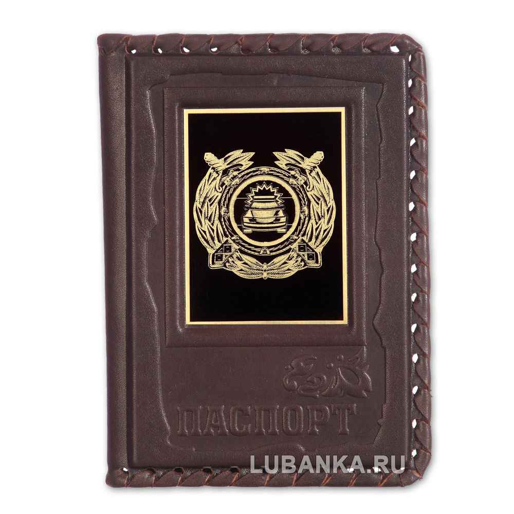Обложка для паспорта «ГИБДД», бордовая