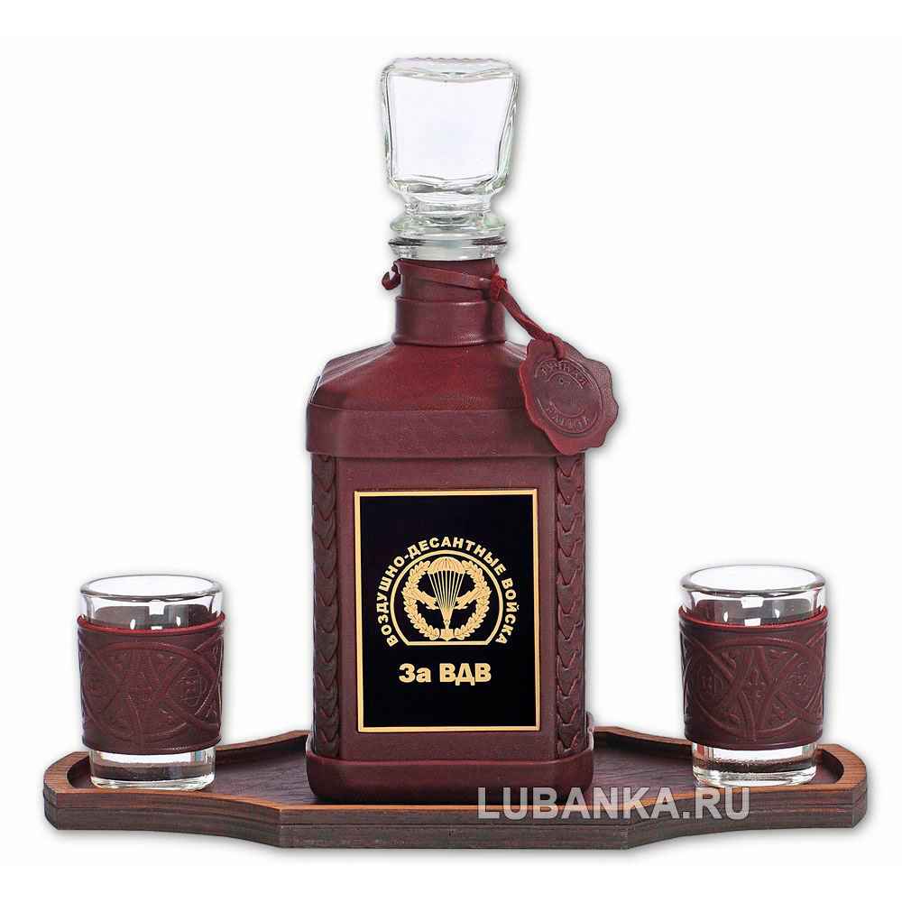 Набор для водки «За ВДВ» бордовый