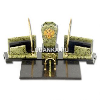 Настольный набор для руководителя «Герб России» из камня