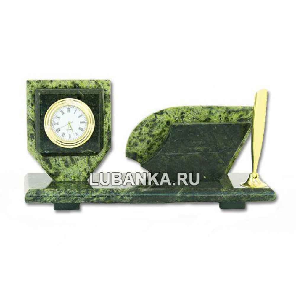 Настольный набор для руководителя «Часы» из камня